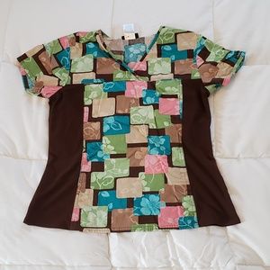 Cherokee Flexible Scrub Top M